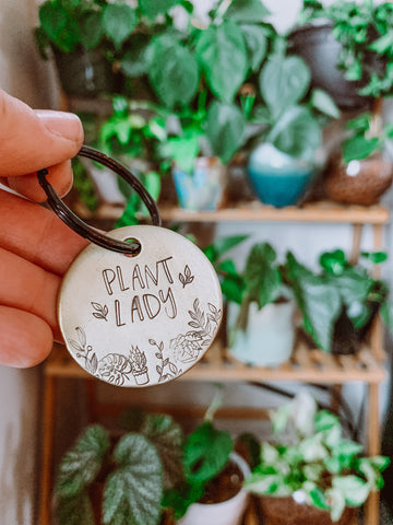 Plant Lady | Metal Stamped Keychain