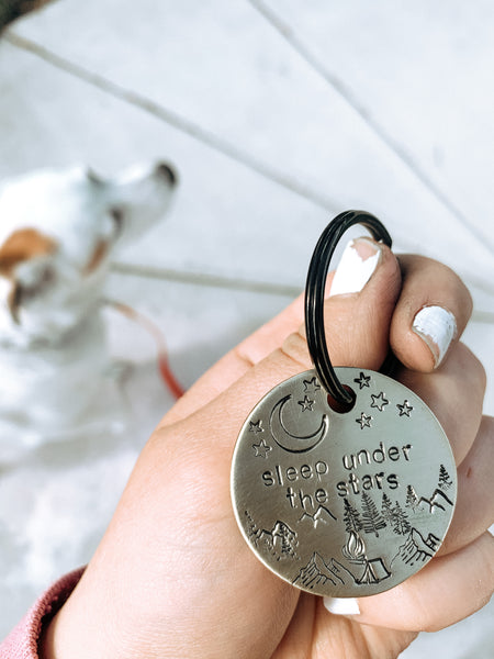 Sleep under the stars - Stamped Metal Keychain