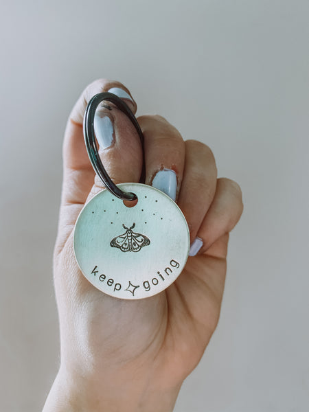 Keep Going | Stamped Metal Keychain