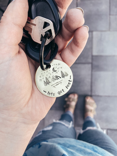 Let’s Get Lost - Stamped Metal Keychain