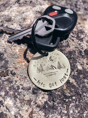 Let’s Get Lost - Stamped Metal Keychain