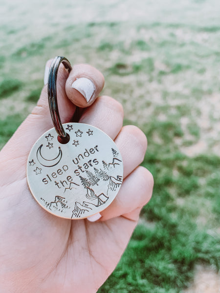 Sleep under the stars - Stamped Metal Keychain