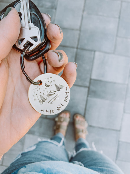 Let’s Get Lost - Stamped Metal Keychain