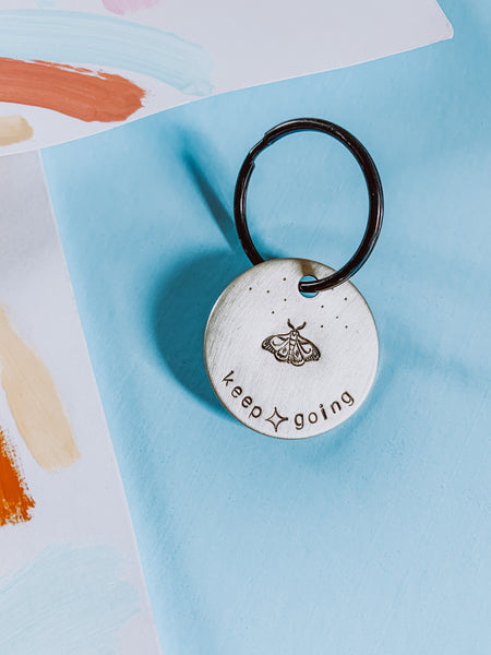 Keep Going | Stamped Metal Keychain