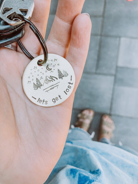 Let’s Get Lost - Stamped Metal Keychain