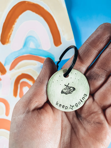 Keep Going | Stamped Metal Keychain