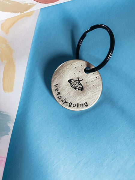 Keep Going | Stamped Metal Keychain