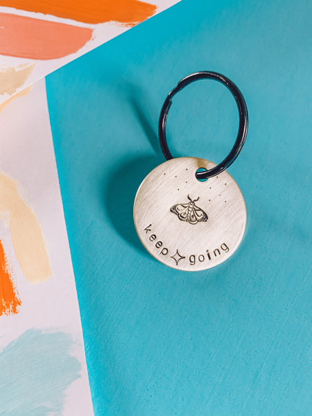 Keep Going | Stamped Metal Keychain