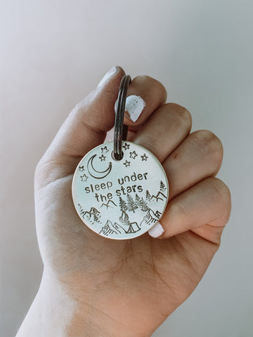 Sleep under the stars - Stamped Metal Keychain