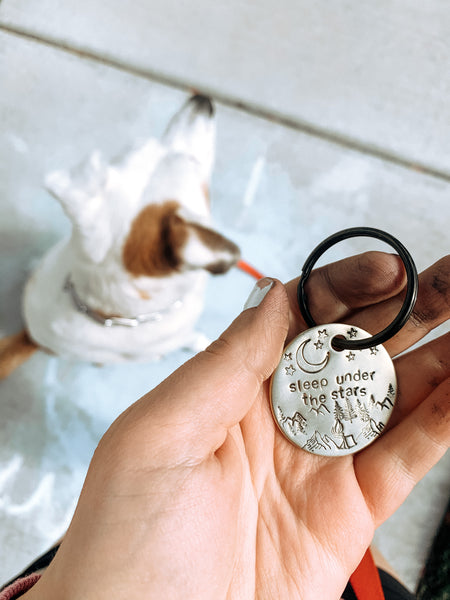 Sleep under the stars - Stamped Metal Keychain