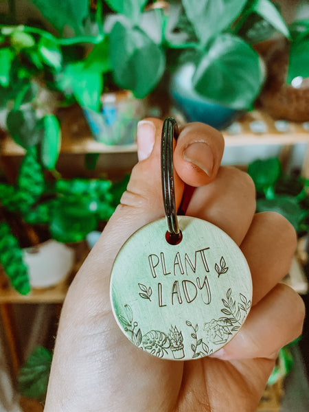 Plant Lady | Metal Stamped Keychain